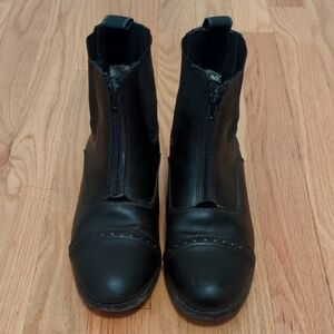 Ladies Black Equistar Zip Up Paddock Boots Sz 6